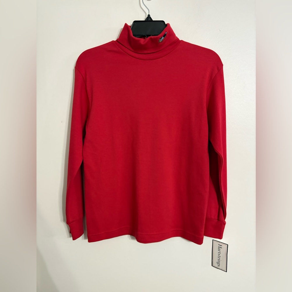 Hartstrings kids Red Sledding Turtleneck Long Sleeve Top Size 14 NWT